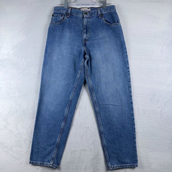 Levi Strauss & Co Tapered Leg Jeans Relaxed Fit 100% Cotton Women's Blue Size 12 - Picture 1 of 10